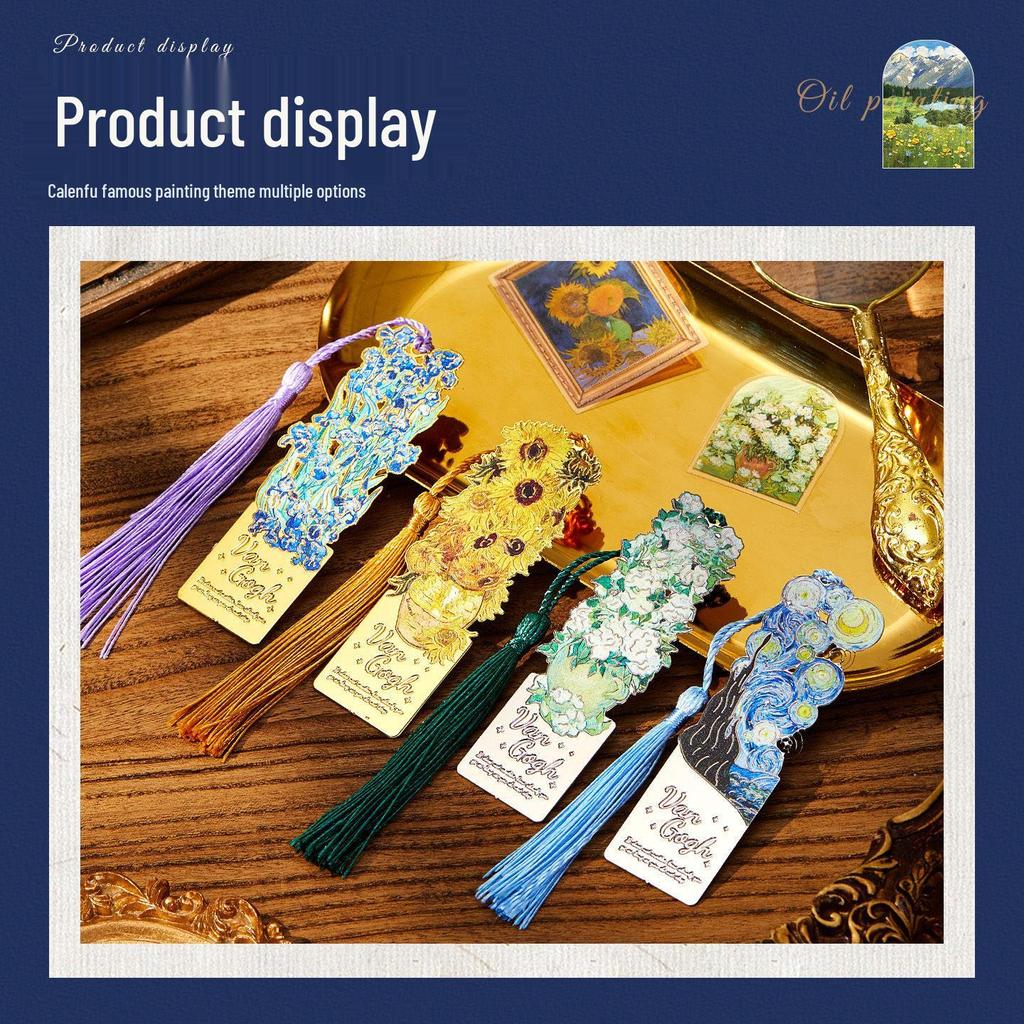 Винтажная металлическая закладка Ван Гог: Креативный подарок на День знаний или День рождения для учеников и девочек