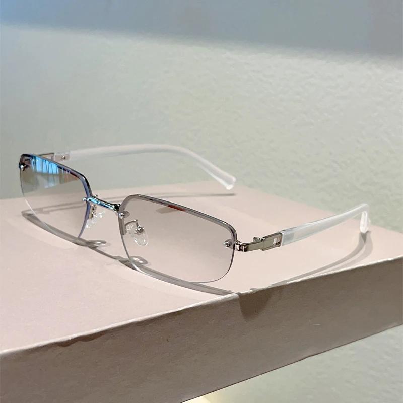 KAMMPT Безрамные Солнцезащитные Очки Мужские Женские Однотонные Винтажный Дизайн Модные Повседневные Уличные Солнцезащитные Очки