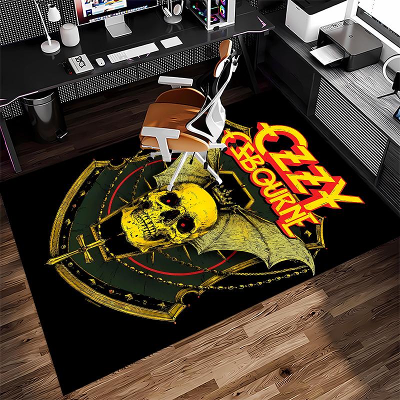 1pc Ozzy Madman1 Print Area Rug - Soft, Washable Non-Slip Indoor Mat for Office Chairs, Living Room, Home Office Decorative Rug