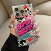 Прозрачный квадратный чехол-бампер для iPhone 16 ProMax 15 Plus 14 Pro Max 13 11 12, защита от окисления, узор "Супердевушка"
