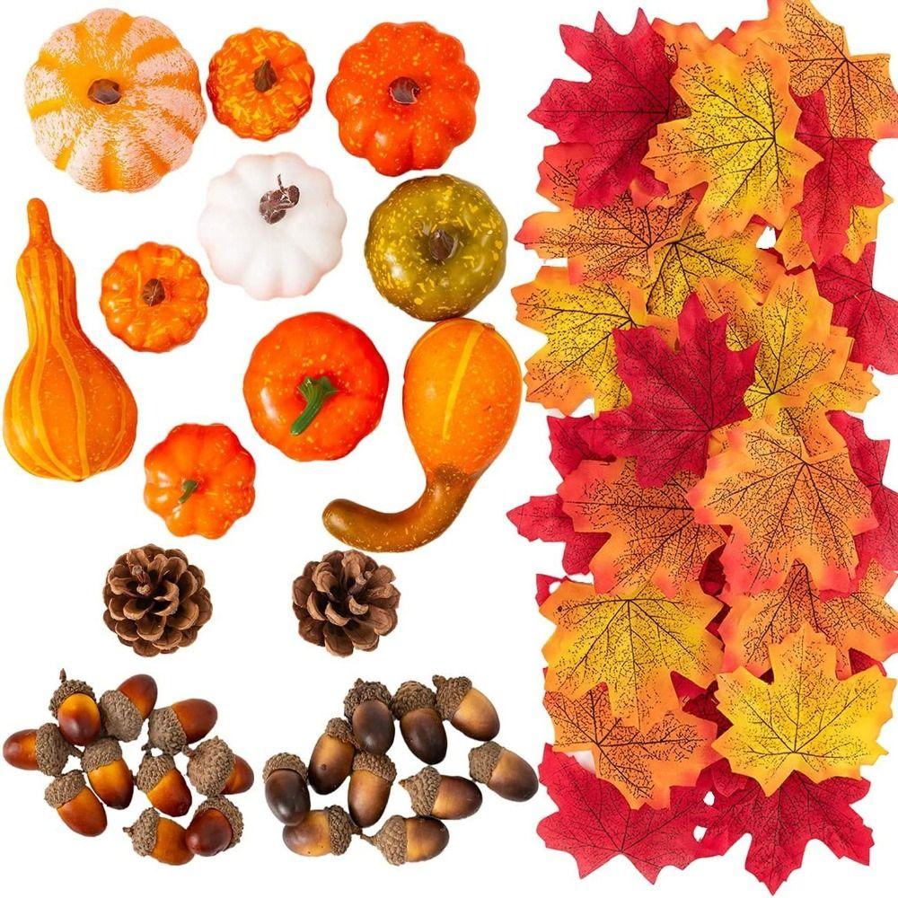 50Pcs/Pack Maple Leaves Simulated Maple Leaves Leaf Handmade Artificial Leaf Plants Plants Silk Flower Stacked Maple Leaves