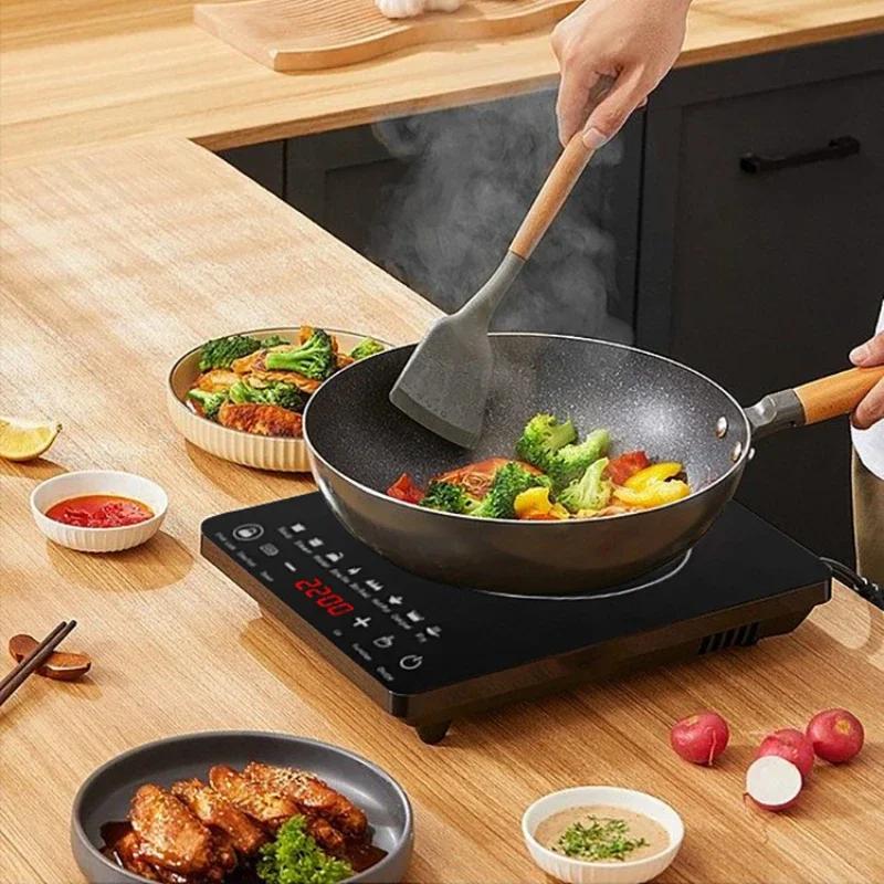 Многофункциональная индукционная плита для домашней кухни 110 В ~ 220 В с сенсорным управлением 2200 Вт, энергосберегающая индукционная плита с таймером