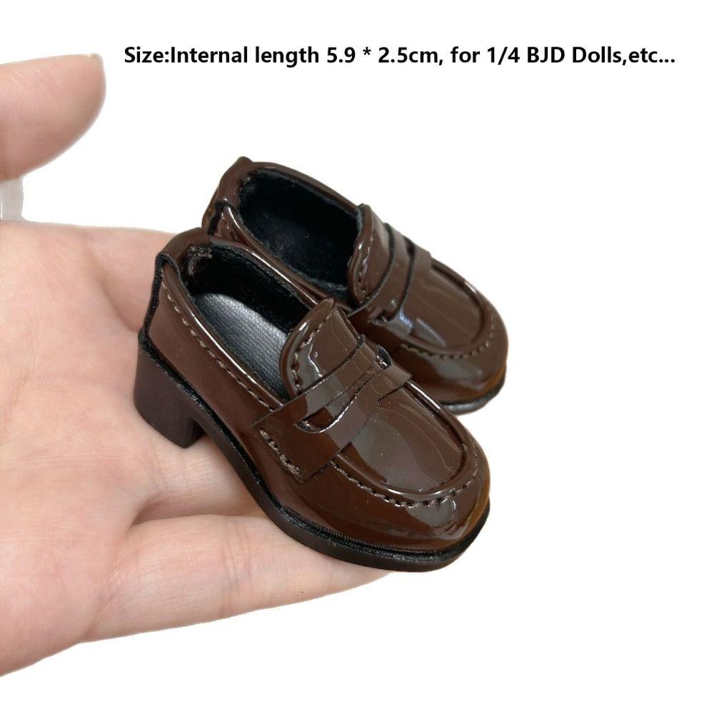 Internal length 5.9 * 2.5cm Dolls Bright Leather Boots Dress Up Footwear for 1/4 BJD Dolls