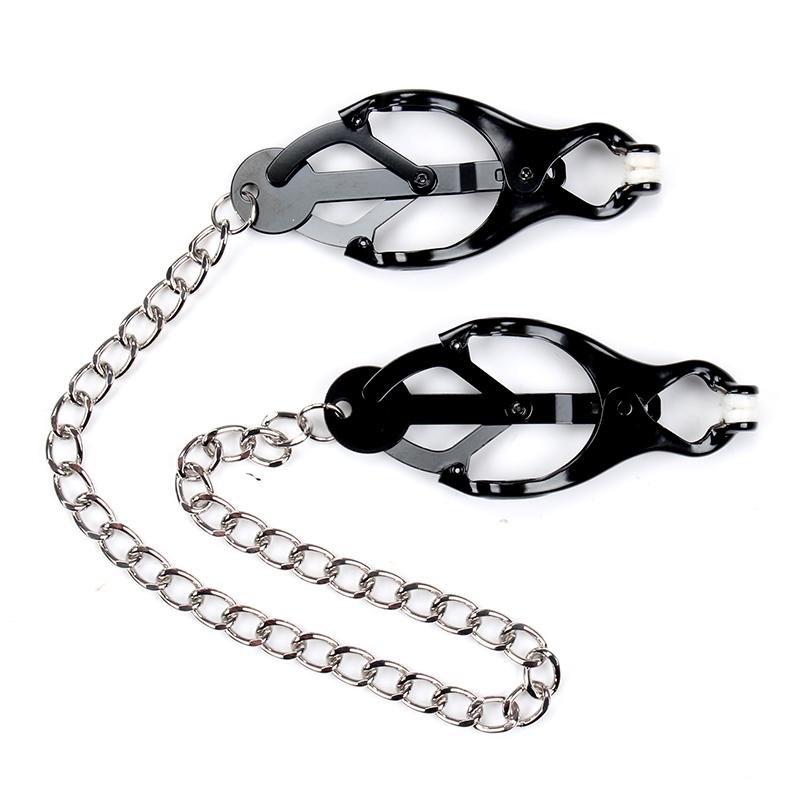 New Design Silver/Black Muqu Metal Bondage for Couples Flirt Adult Games Vaginal Nipple Clamps Breast Clip