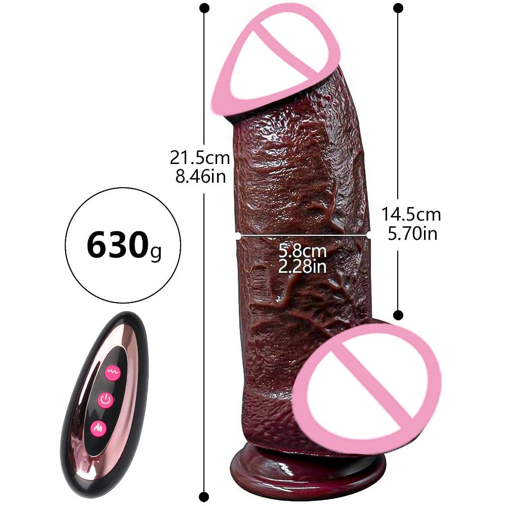 Толкающий Дик Черный Дилдо Телескопический Вибрирующий Дилдо Вибратор Нагревающий Секс-Игрушка Стимуляция Точки G Анальная Вибрация Для Женщин
