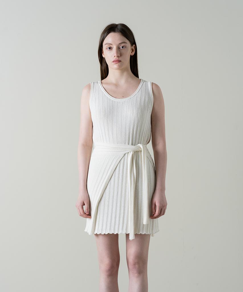 Noing Layered Knit Dress (Ivory)