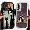 Чехол для телефона для Samsung Galaxy A17 A16 A15 A14 A13 Черный Кот Ведьма Эстетика A56 A36 A26 A55 A35 A25 A54 A34 A24 A53 A33 A23 A07