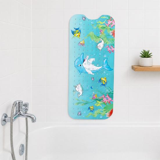 Bath Mat with Drainage Holes Anti-Slip Texture Foot Massage Mat PVC Material