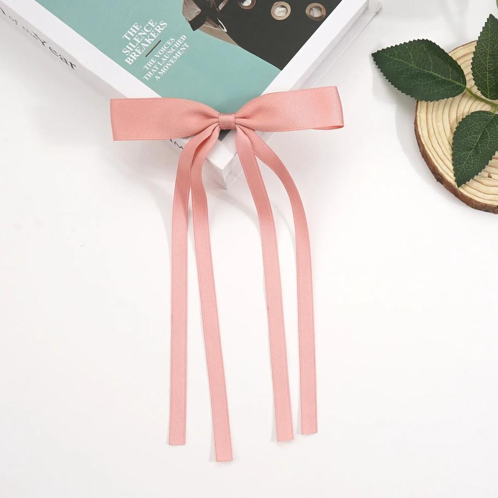 Sweet Bow Ribbon Hair Clips Elegant Women Girls Long Ribbon Hairpin Daily Party Gifts Wedding Jewelry Fashion Style Accessories