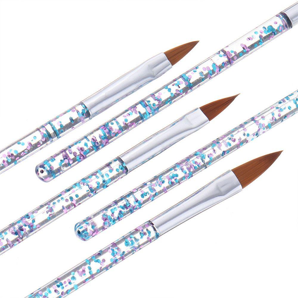 Beauty Crystal Handle Gradient Manicure Carving Brushes Nail Extension Acrylic UV Gel Nail Pen
