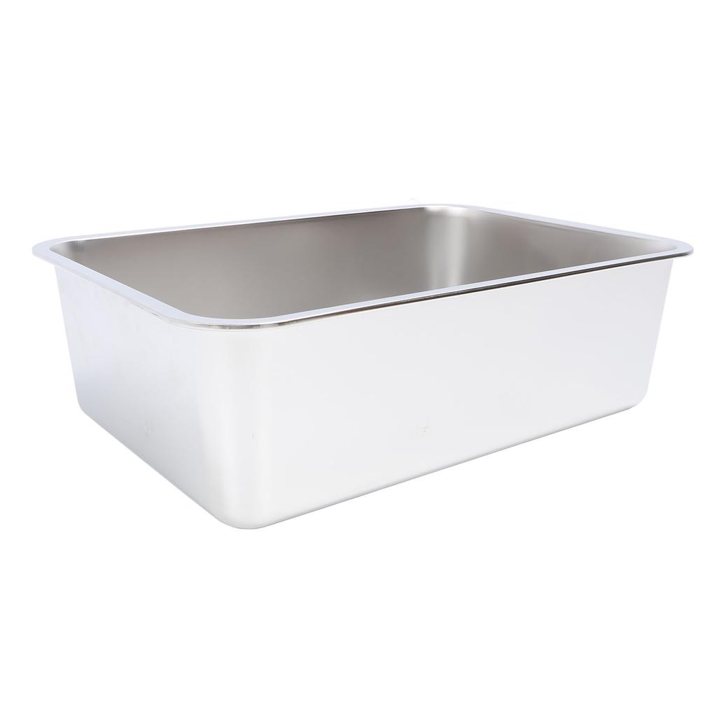 Stainless Steel Open Cat Litter Box Large Rust Resistant Stick Proof Surface Litter Pan with High