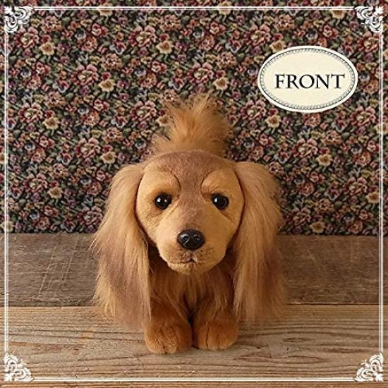 Realistic Nini and Kino Plush Toy Dog Realistic Lying Dog Total Length Approximately 40cm Pet Long [Stuffed Dog] (Dachshund Red)