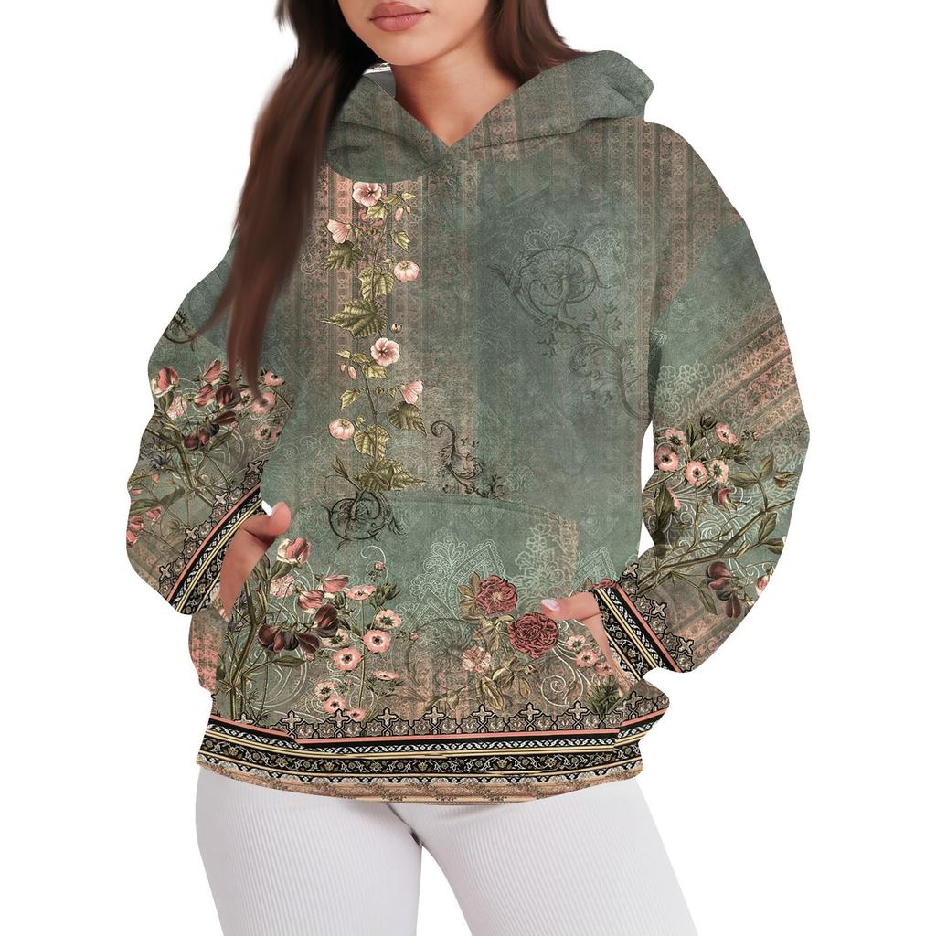 Женские худи оверсайз из флиса, толстовки с длинным рукавом, пуловеры с карманом