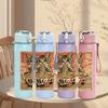 1PC Cat Vintage Poster Art Print 750ml Color Plastic Sports Water Bottle Leakproof Flip Straw Lid Suitable for Sports Office Home Use