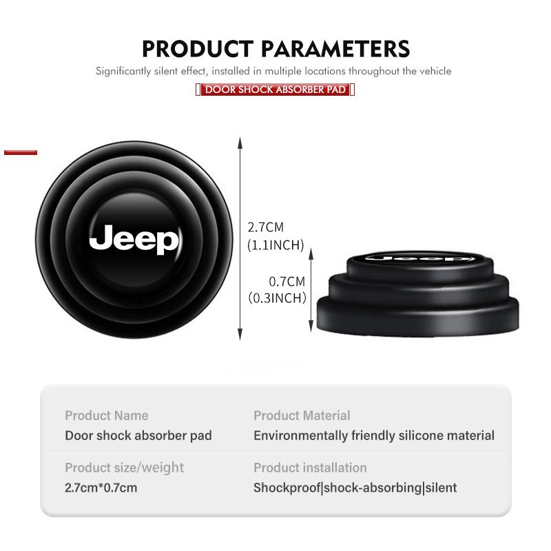 APW7 For Jeep Car Door Buffer Pad Silent Shock Absorber Anti Collision Sticker Cherokee Wrangler JK Gladiator Compass Renegade