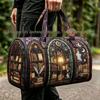 3D Gothic Stained Glass Print Halloween Gym Bag - Multi-functional Travel Bag