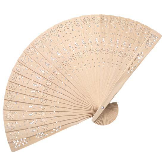 1/10/20Pcs Wooden Folding Fan Hollow Portable Fan Summer Hand Held Ribs Wedding Desktop Decoration