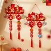 Cartoon New Year Hanging Ornaments Flocking Traditional Lucky Character Wall Hanging Handmade Non-woven