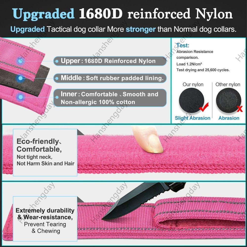 Прочный ошейник для собак, регулируемый, толстый, тактический, военный, тренировочный ошейник и поводок для собак с ручкой для средних /больших/ k9 /крупных собак