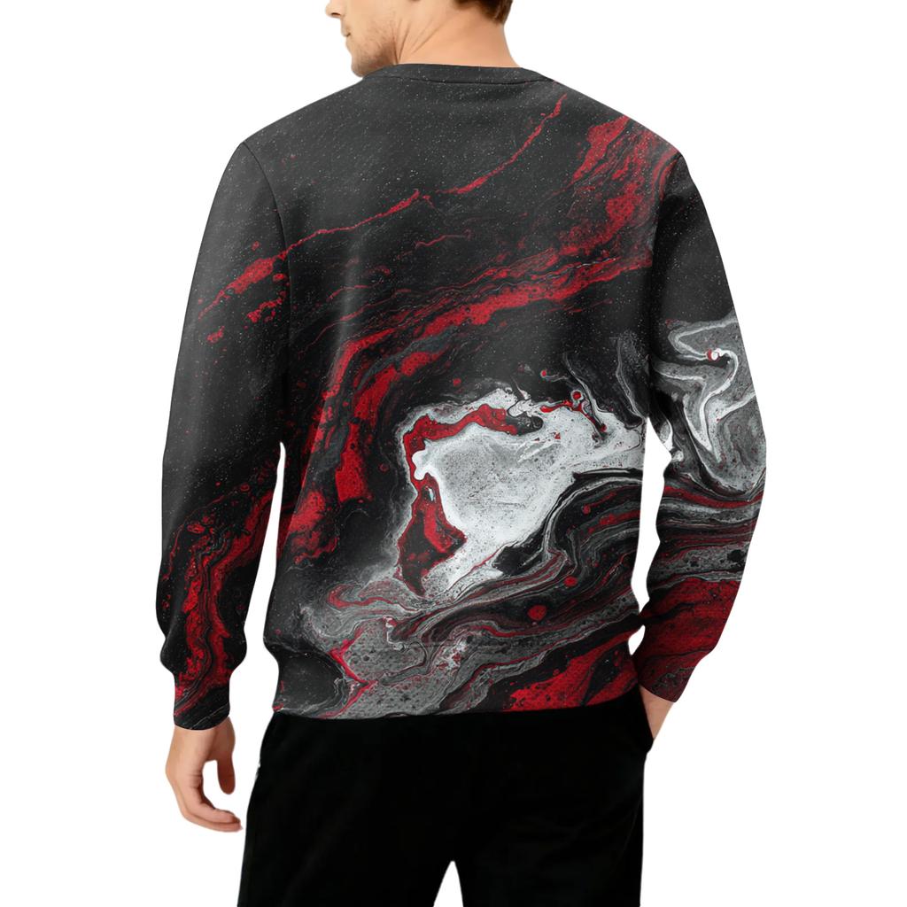 Мужская толстая теплая толстовка с флисовой подкладкой и круглым вырезом