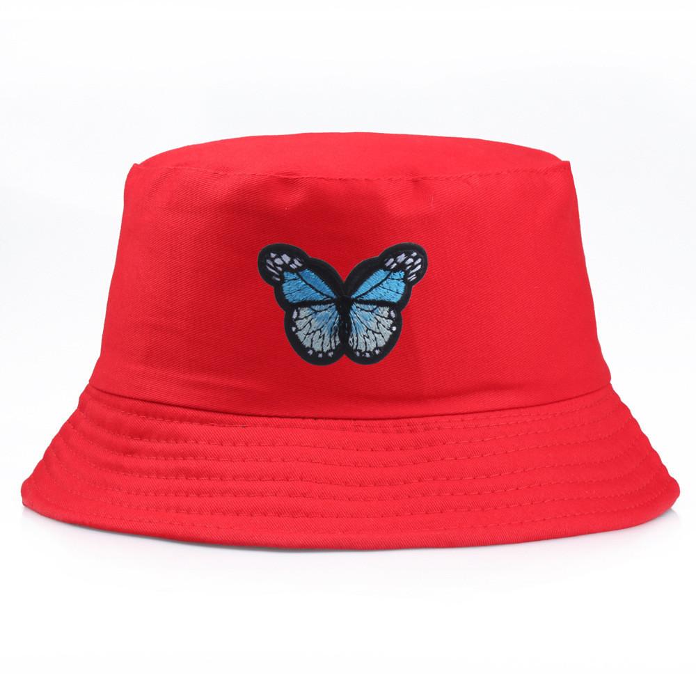 Embroidery Pattern Butterfly Bucket Hat Fisherman Hats Stylish Casual Headwear