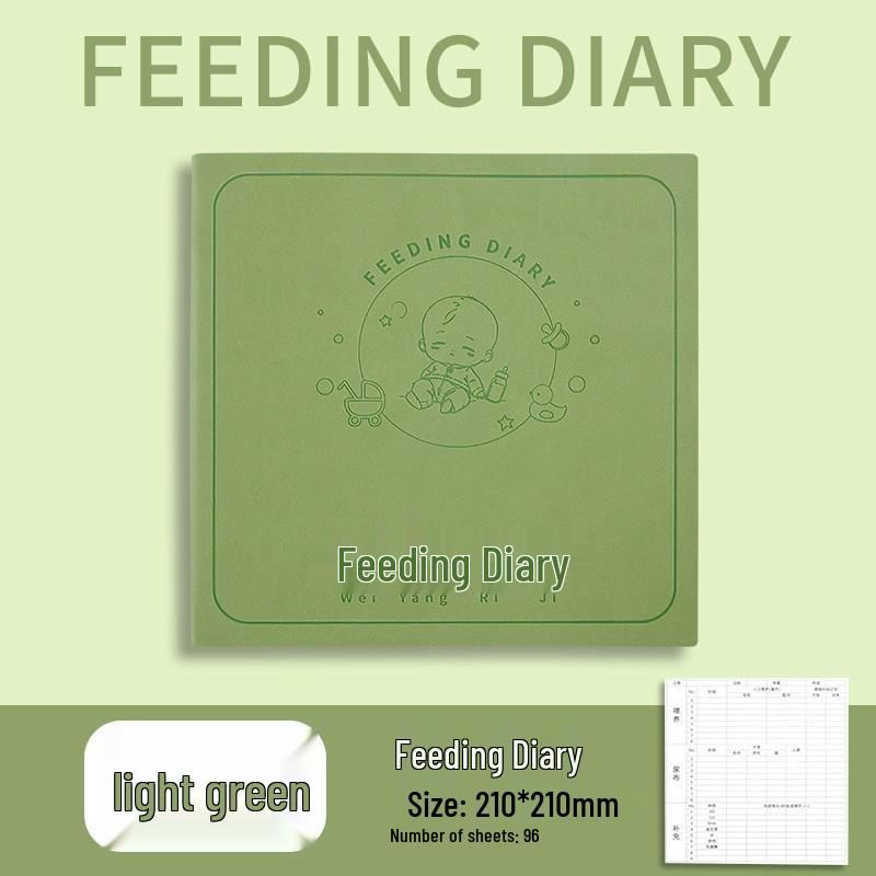 Cute Square Baby Feeding Diary Pocket Notebook: High-Quality, Portable Record Book