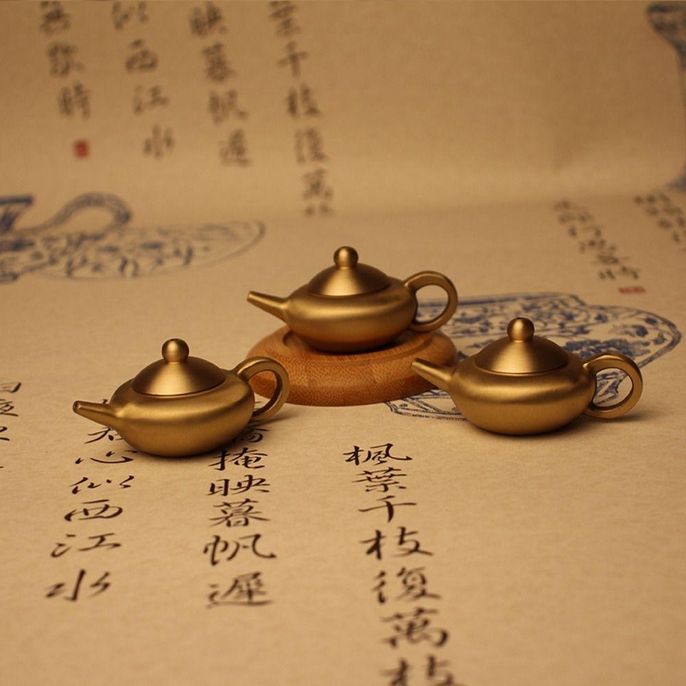 Office Tea Set Copper Ornaments Brass Small Teapot Small Item Organizer Metal Handicrafts
