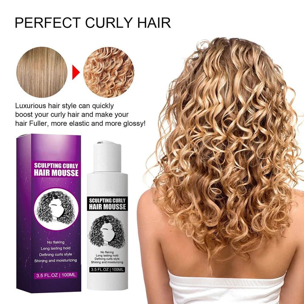 30ml Curly Hair Mousse Anti-Frizz Hair Foam Mousse Sculpting Curly Hair Mousse Curly Hair Finishing for Women