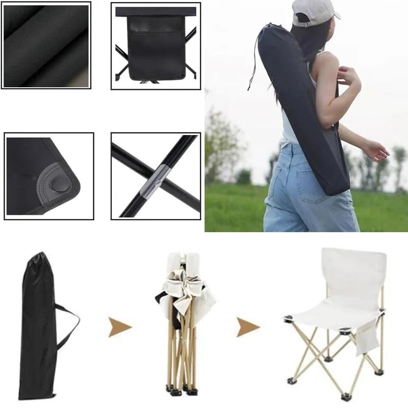 Foldable Outdoor Camping Chair, Lightweight Portable Seat with Carry Bag for Camping Fishing Picnic Hiking Travel