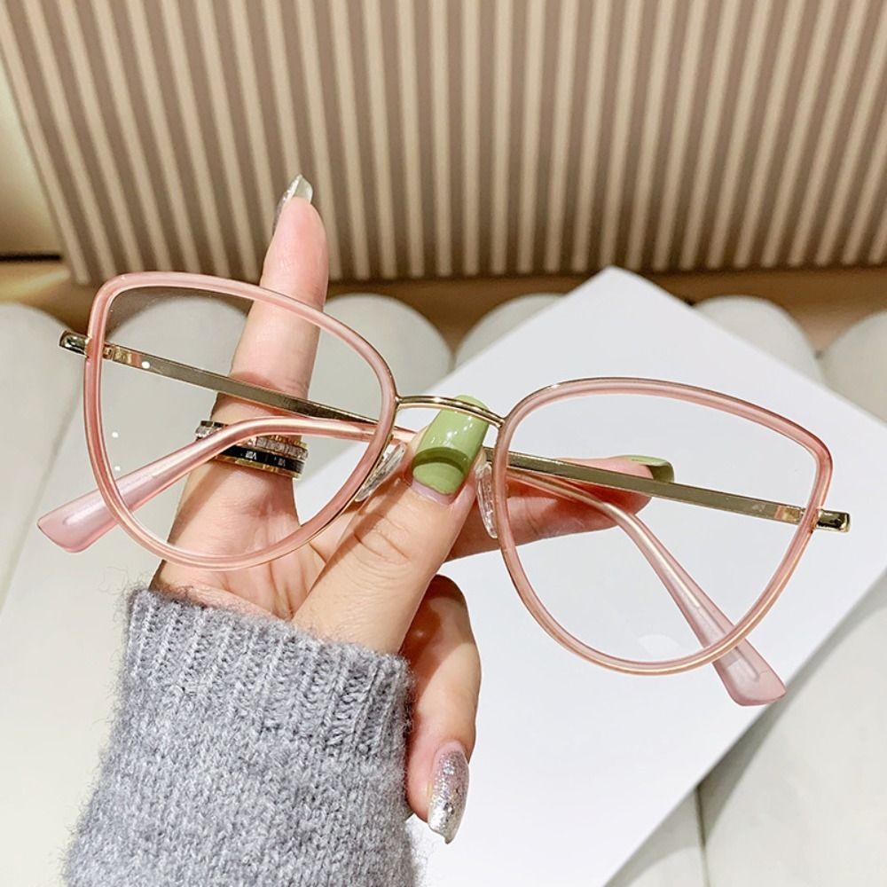 New Unique Cat Eye Glasses Retro Women Men Anti Blue Light Glasses Fashion Metal Frame Computer Reading Glasses