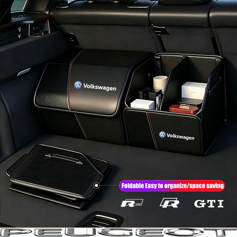 Folding Car Trunk Organizer Box Storage Bag Tools Tidying For VW GTI Polo Golf Passat Tiguan Arteon Touareg Taigo Jetta Hub Cap