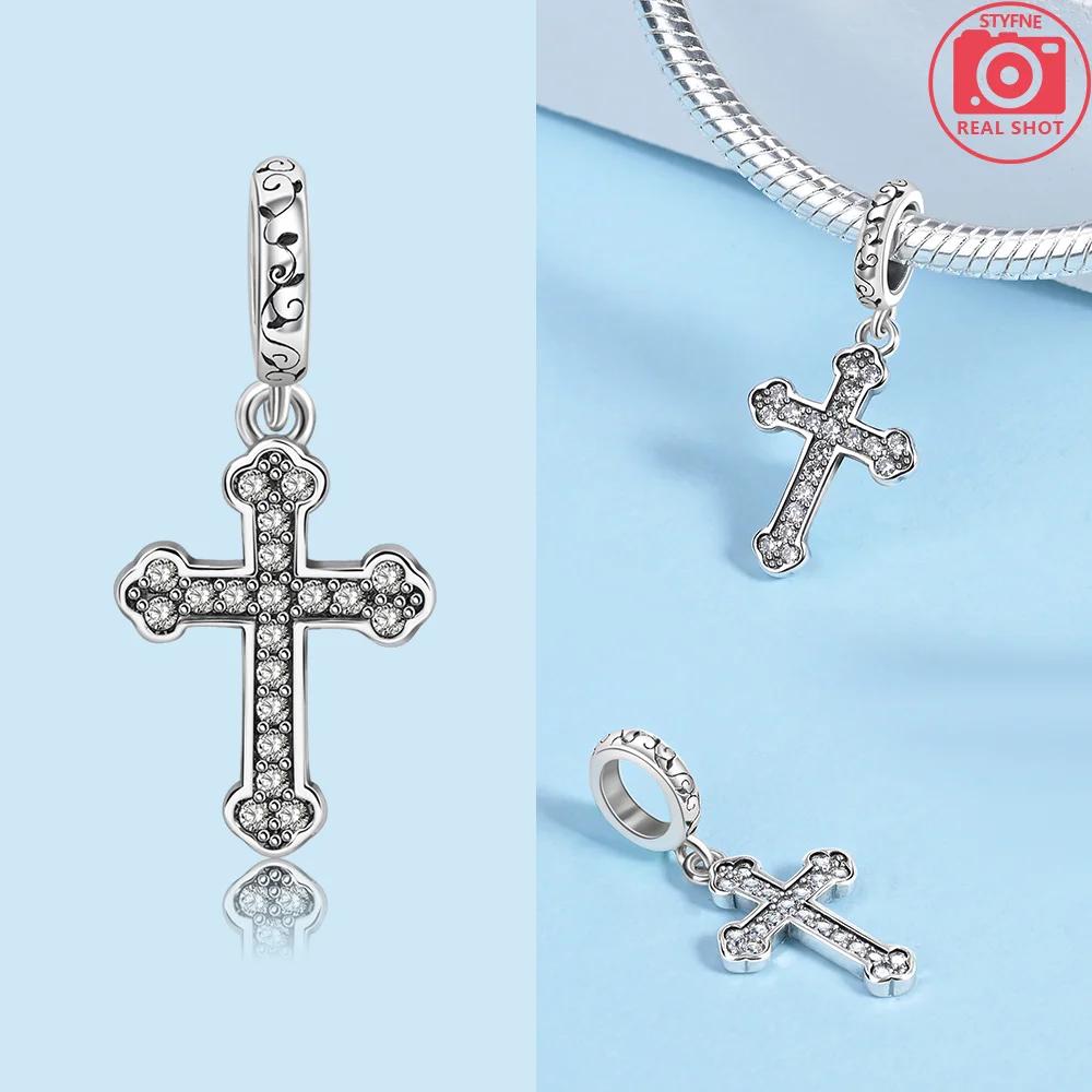 925 Silver Bracelet Diy Anniversary Gift Jewelry Charms Beads Colorful Air Balloon Cross Angel Red Rose Beads