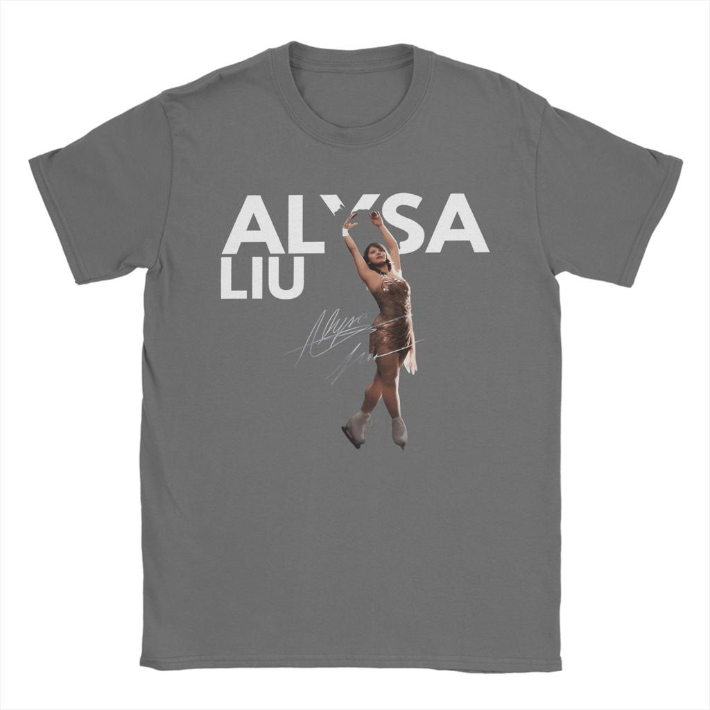 Винтажные футболки Alysa Liu USA Skating для унисекс с круглым вырезом, хлопковые футболки с коротким рукавом, идея для подарка, одежда