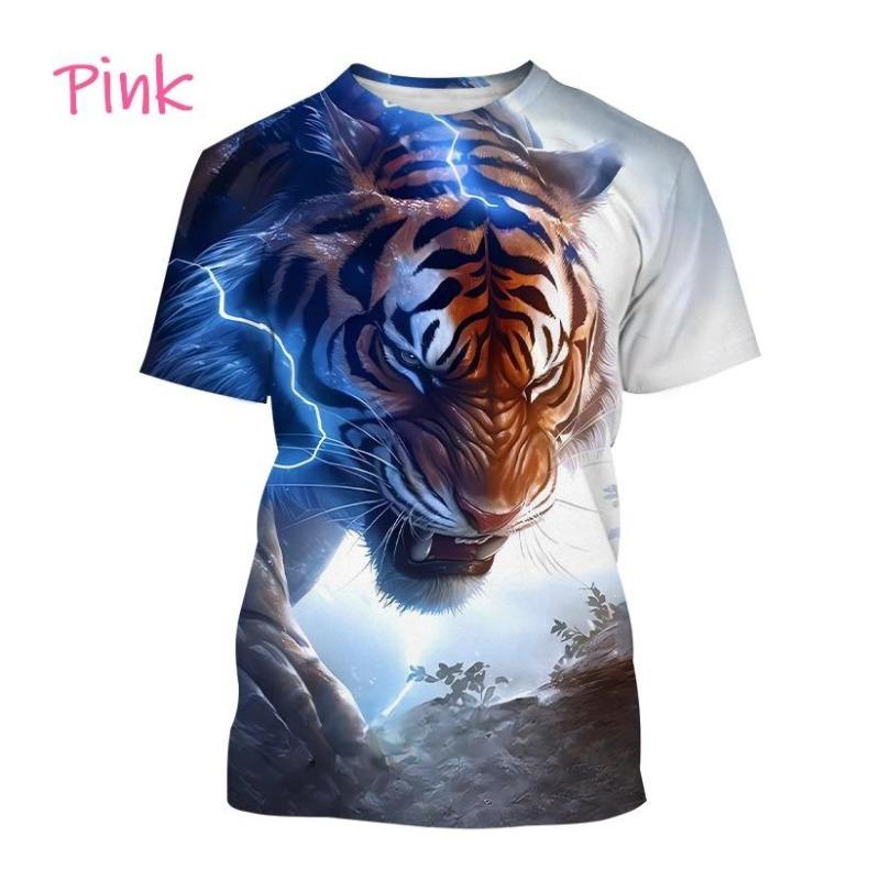 Мужская повседневная футболка с коротким рукавом с принтом White Tiger Series, мужская футболка