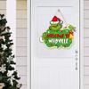 Christmas Green Elf Door Sign Merry Christmas Wooden Door Hanger Front Door Wall
