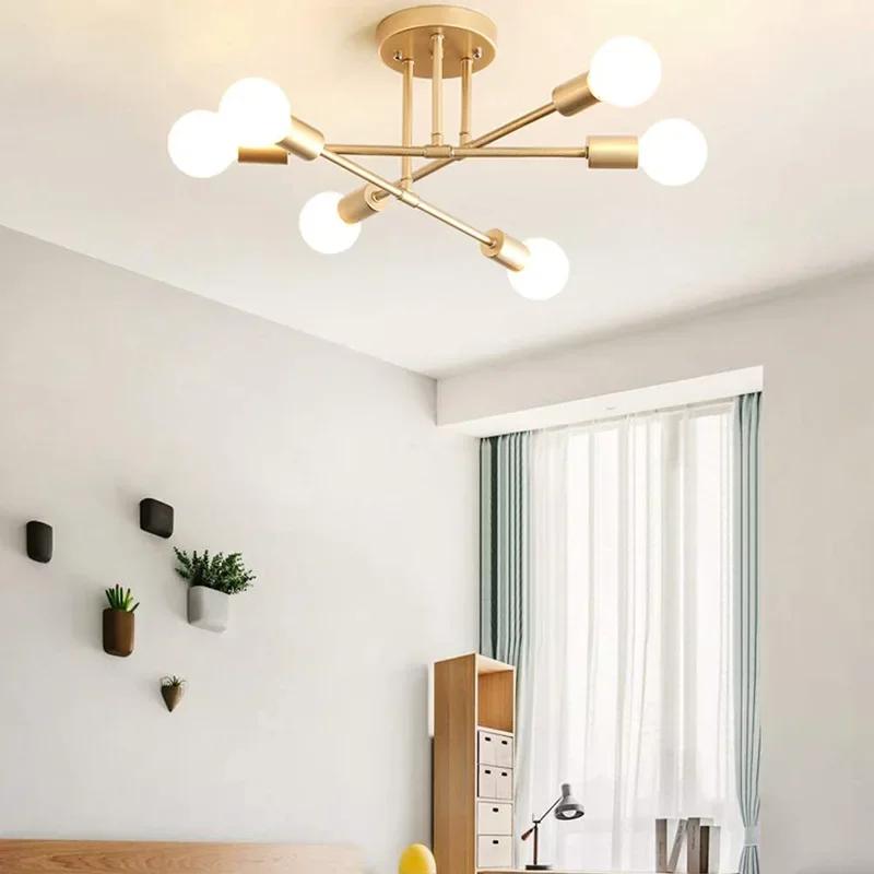 Modern Creative Chandelier LED Lighting Romantic Minimalist Black White Golden Bedroom Living Dining Room Ceiling Decor Lamp