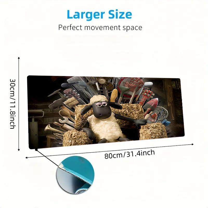 Shaun the Sheep Print  Cushion Non-slip Laptop Tablet Big Mousepad XXL Mat Mini PC Playmat With Lock edge