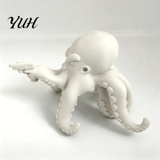 Unique Office Gadgets 3D Printed Octopus Figurine, Cute Marine Animal Sculpture for Trendy Gaming Setup Decor Computer Monitor Decor, Desk Shelf