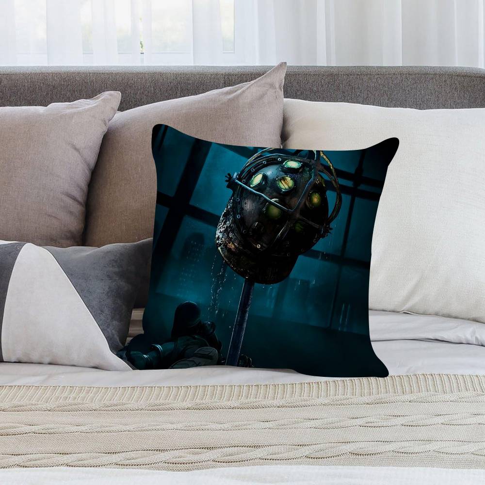 1Pc Bioshock Game Cushion Cover Car Throw Pillow Case For Sofa Car Christmas Gift