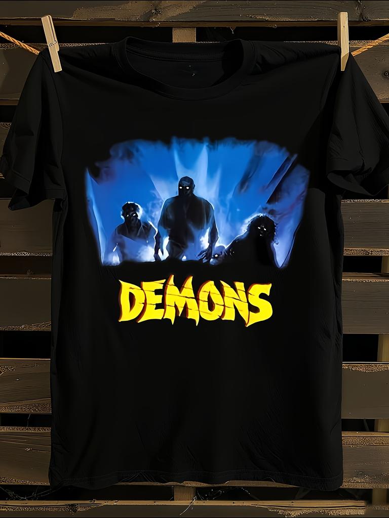 Мужская футболка с графическим принтом логотипа Demons Женские футболки с принтом букв Футболка с короткими рукавами Повседневная уличная футболка Топ