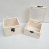 2pcs Unpainted Wooden Box Glass Lid Container for Handmade Gifts Craft Boxes X8cm