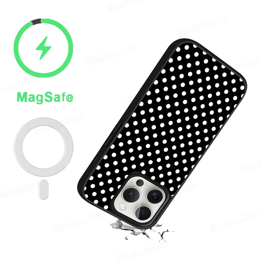 Роскошный Чехол для Телефона в Горошек Магнитный Чехол Для IPhone 16 14 13 12 11 15 Pro Max Plus Для Magsafe Беспроводная Зарядка Чехол