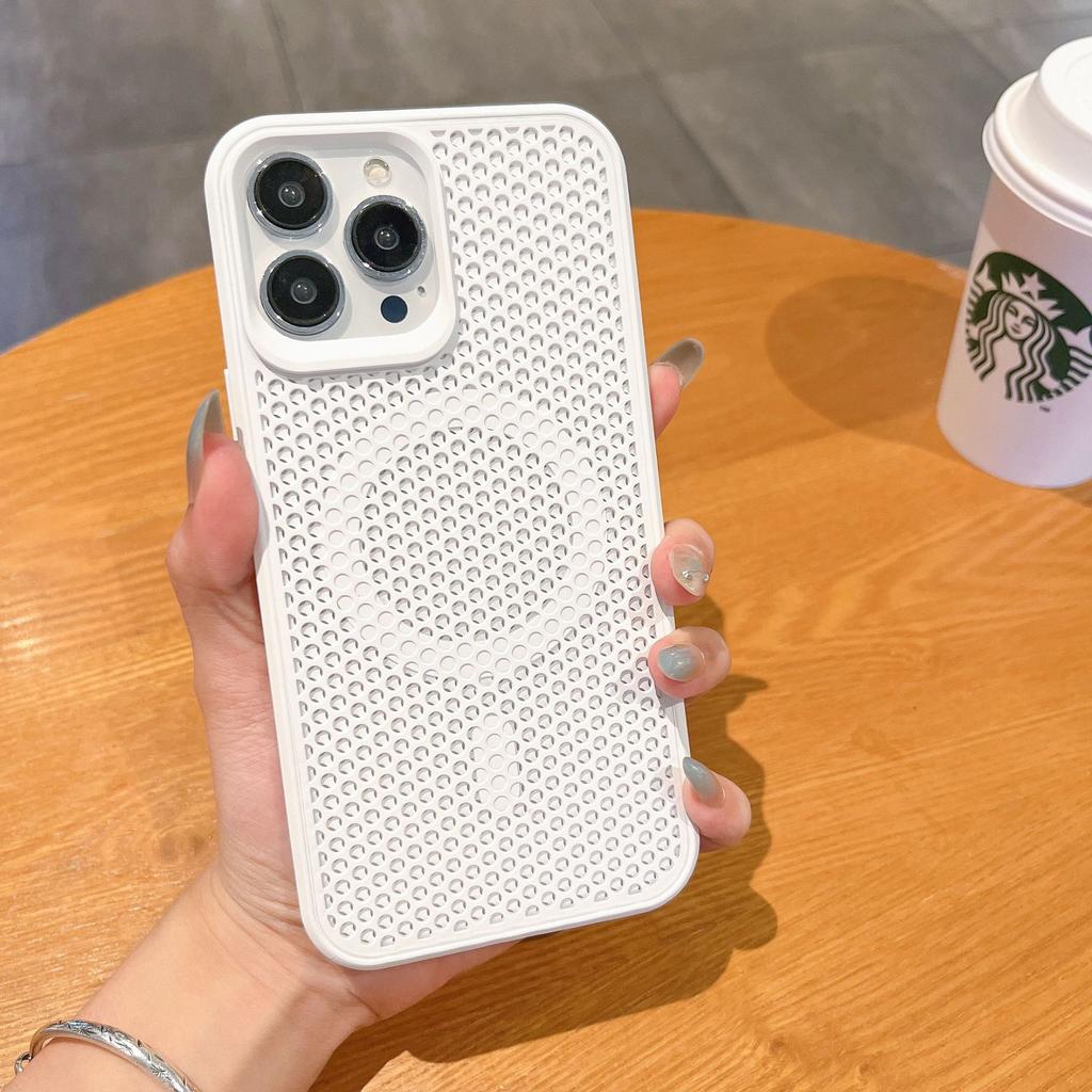 Summer Cooling Magnetic Suction for IPhone15 Mobile Phone Case Mesh Breathable for Apple 14ProMax Anti-fall Protective Case