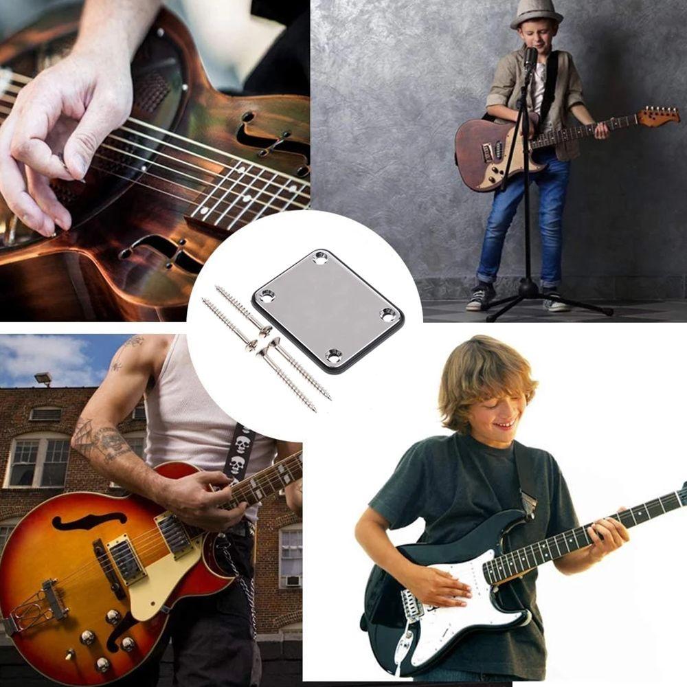 Gold Mounting Plate With Screws Parts Guitar Neck Plate Joint Back Electric ST