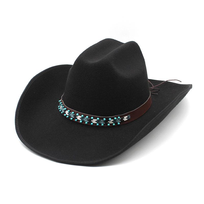 Этнический Тибетский Стиль Западная Ковбойская Шляпа Цилиндр Мужская И Женская Шляпа Из Войлока С Широкими Полями Шляпа Джаз Шляпа