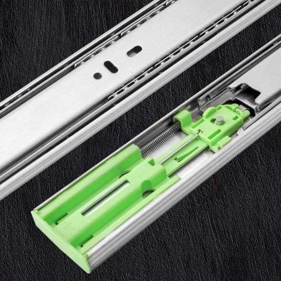 2 шт. Направляющие для ящиков из нержавеющей стали, 3-секционные, с плавным закрыванием, шарикоподшипниковые, для бокового монтажа сзади, полного выдвижения