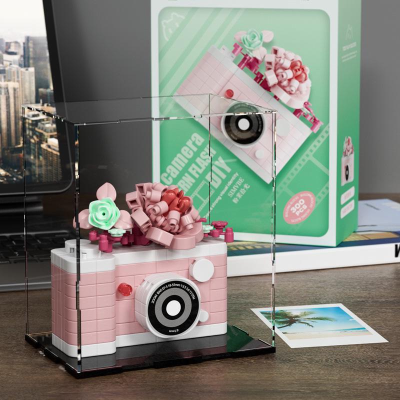 Совместимые с LEGO строительные блоки в виде зеркальной камеры с цветком - Креативная развивающая игрушка для детей и модный декор в подарок