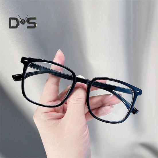 Unisex Blue Light Blocking Glasses Retro Large Frame Clear View Strong Hinge with Brim Eye Protection Clear Bluelight Glasses Spectacles Eyeglasses