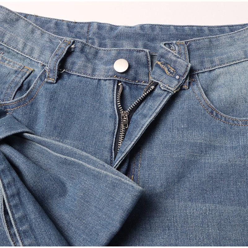 Women's Jeans 2025 Spring Autumn Latest Washed and Distressed Patchwork Bow Wide Leg Pants with High Waist and Slimming Design