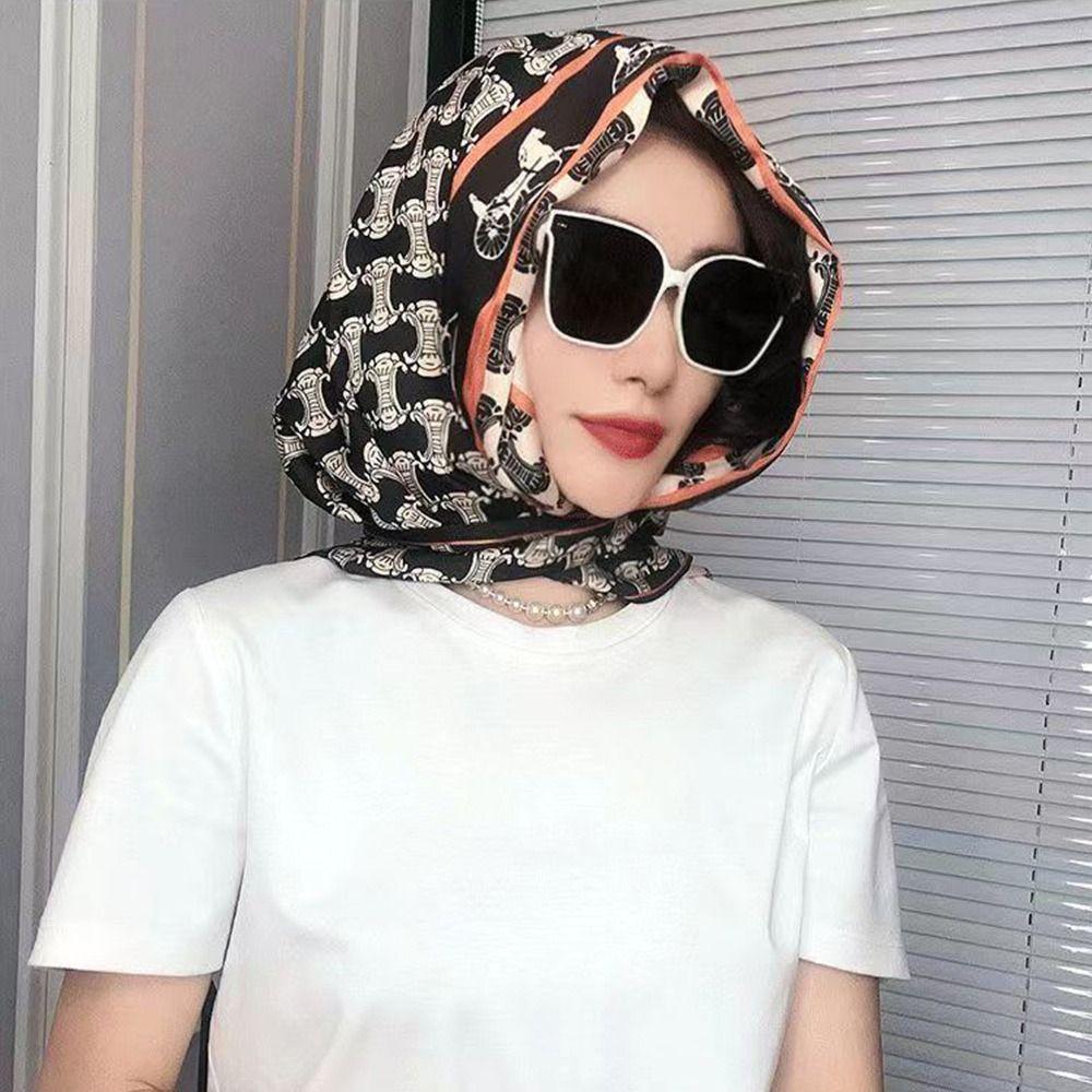 Шелковый шарф, шапка, хиджаб, солнцезащитная кепка, мусульманская шапка-баотоу, шарф, шелковая лента, солнцезащитный тюрбан, головной платок